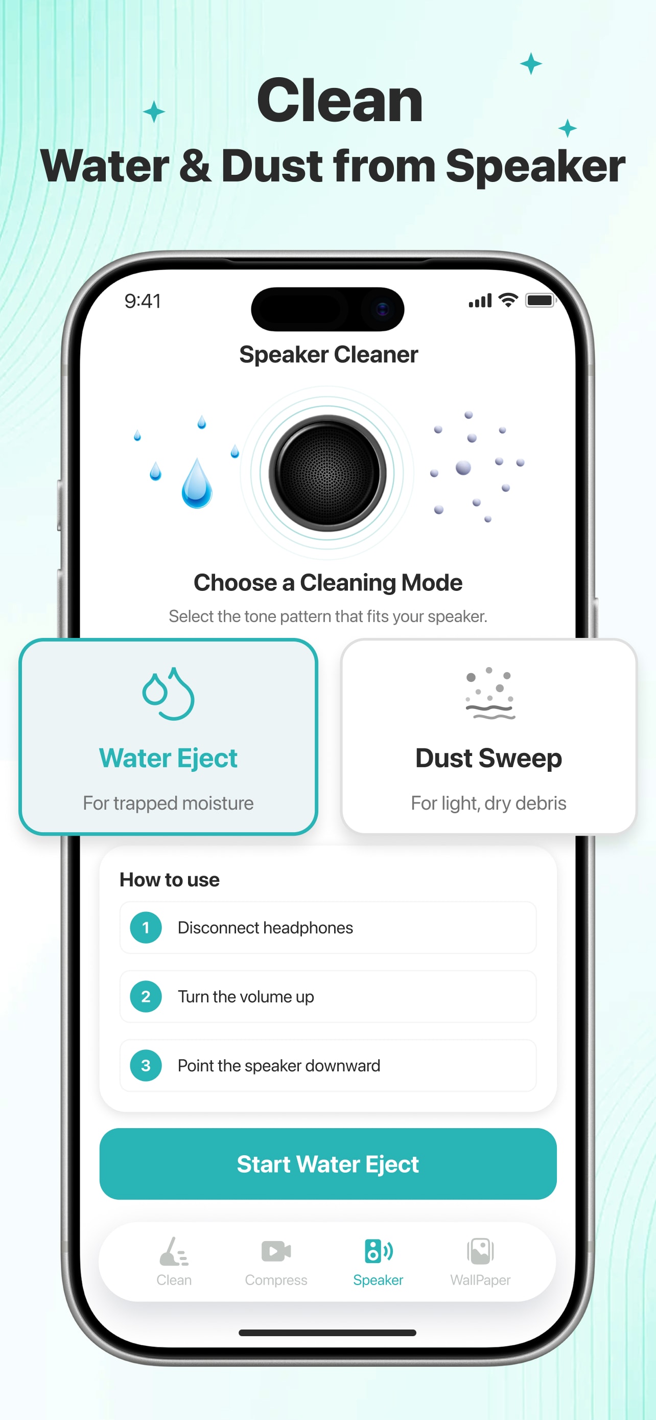 Clean Water & Dust from Speaker